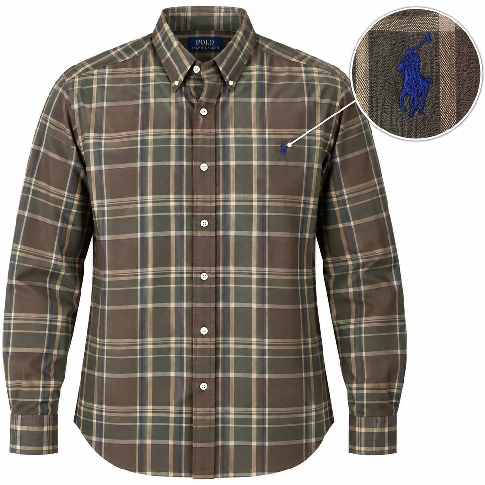 Polo Ralph Lauren Button Down Mens 4XB Green Plaid Performance Long Sleeve Shirt